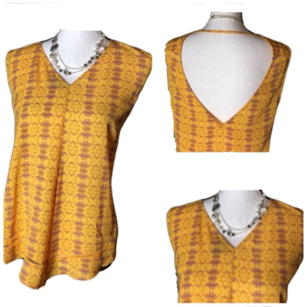 A New Approach/a.n.a. Yellow & Purple Tank Top Size Large